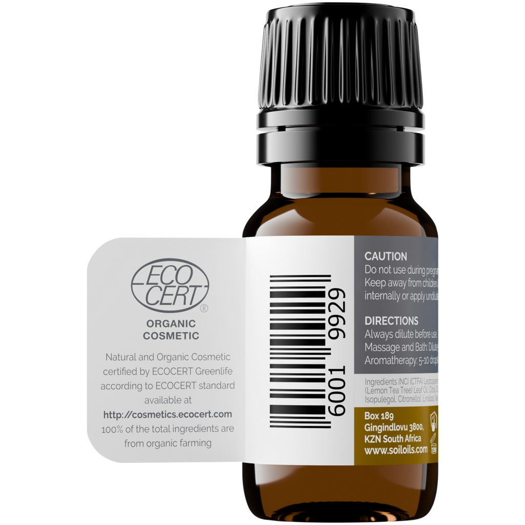Organic Lemon Tea Tree Essential Oil (Leptospermum Petersonii) 10ml